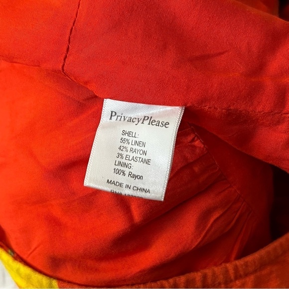 REVOLVE‎ X PRIVACY PLEASE Citrus Print Linen Square Neck Puff Sleeve Crop Top XS - Picture 10 of 10